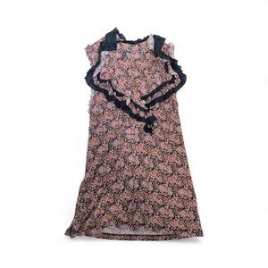 One September Blue Floral Ruffle Tank Top‎ - Size L